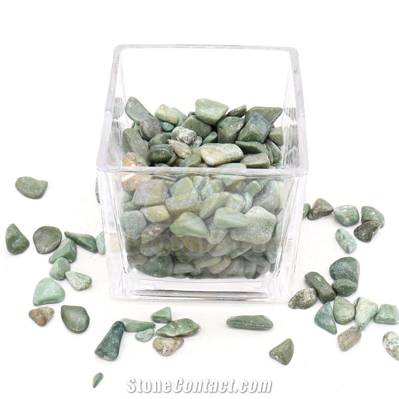 Polished Tumbled Green Pebbles For For Landscaping