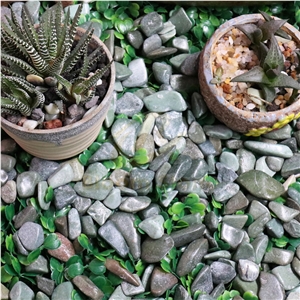 Polished Tumbled Green Pebbles For For Landscaping