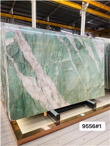 Crystal Patek Philippe Green Quartzite Slabs, Light Green Slab