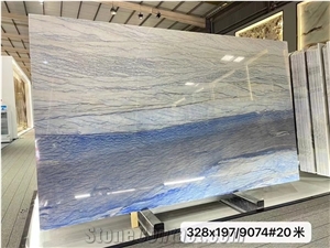 Polished Azul Macaubas Blue Quartzite Slab,Blue & White Slab Polished Azul Macaubas Blue Quartzite Slab,Blue & White Slab