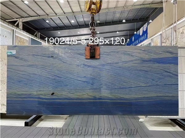Polished Azul Macaubas Blue Quartzite Slab,Blue & White Slab