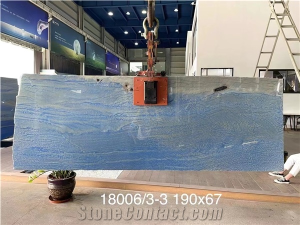 Polished Azul Macaubas Blue Quartzite Slab,Blue & White Slab