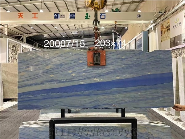 Polished Azul Macaubas Blue Quartzite Slab,Blue & White Slab