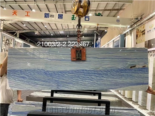 Polished Azul Macaubas Blue Quartzite Slab,Blue & White Slab