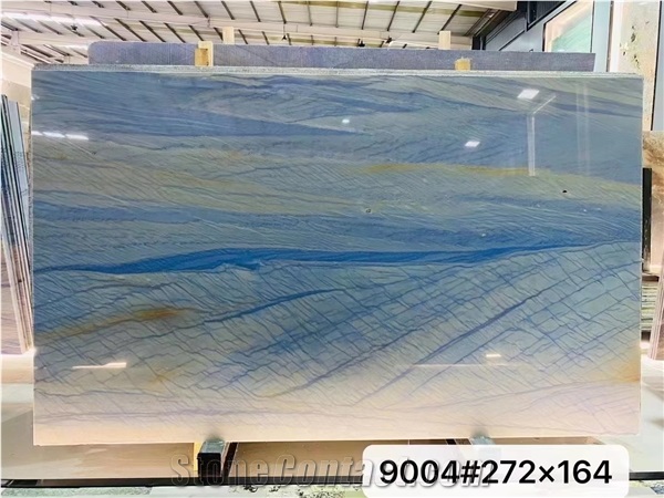 Polished Azul Macaubas Blue Quartzite Slab,Blue & White Slab