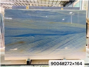 Polished Azul Macaubas Blue Quartzite Slab,Blue & White Slab