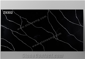 Artificial Black Quartz Stone Slabs