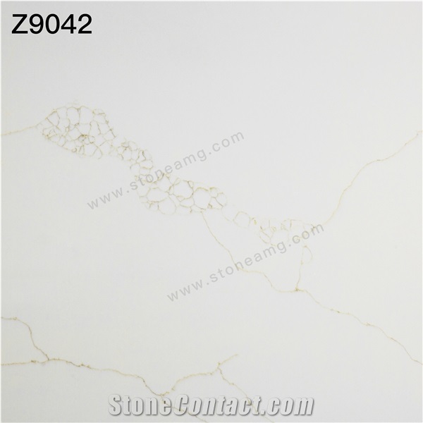 Calacatta Quartz Slab Gold Veins