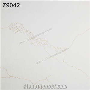 Calacatta Quartz Slab Gold Veins