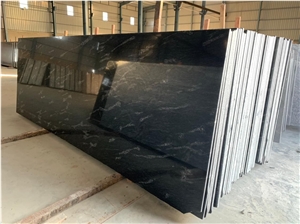Fish Black Granite Slabs