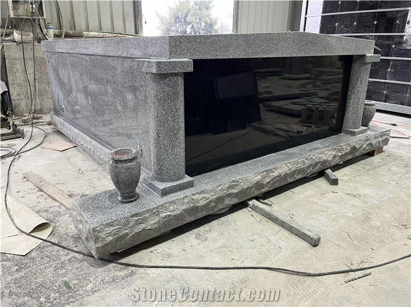 Grey Granite Mausoleum 01