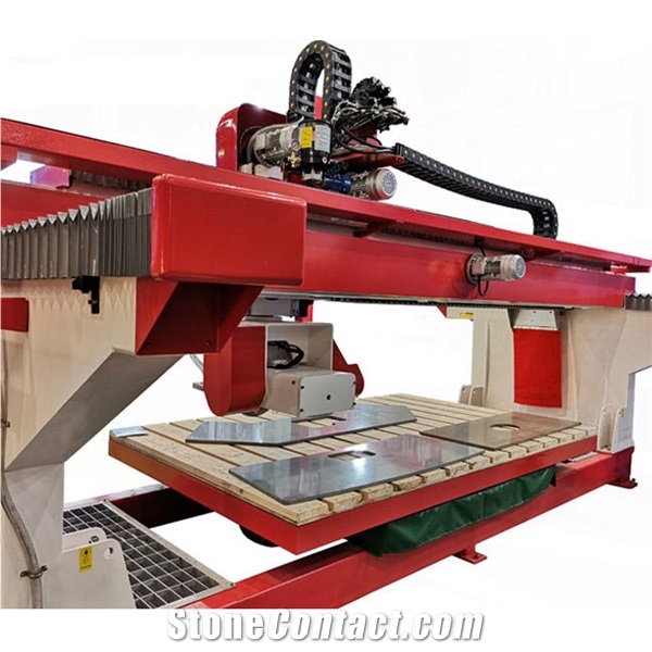 Hualong HLSQ-650 5 Axis CNC Bridge Saw Stone Cutter Sink Countertop Machine