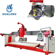 Hualong HSNC-450 Automatic Marble Slab Cutting Machine CNC Granite Tile Bridge Saw
