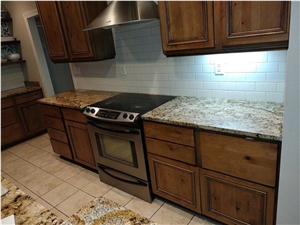 Snow Fall Granite 3Cm Kitchen Countertops - Eased Edge And Undermount Sink