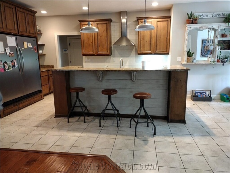 Snow Fall Granite 3Cm Kitchen Countertops - Eased Edge And Undermount Sink
