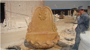 Beige Modern Style Water Fountain Outdoor For Garden