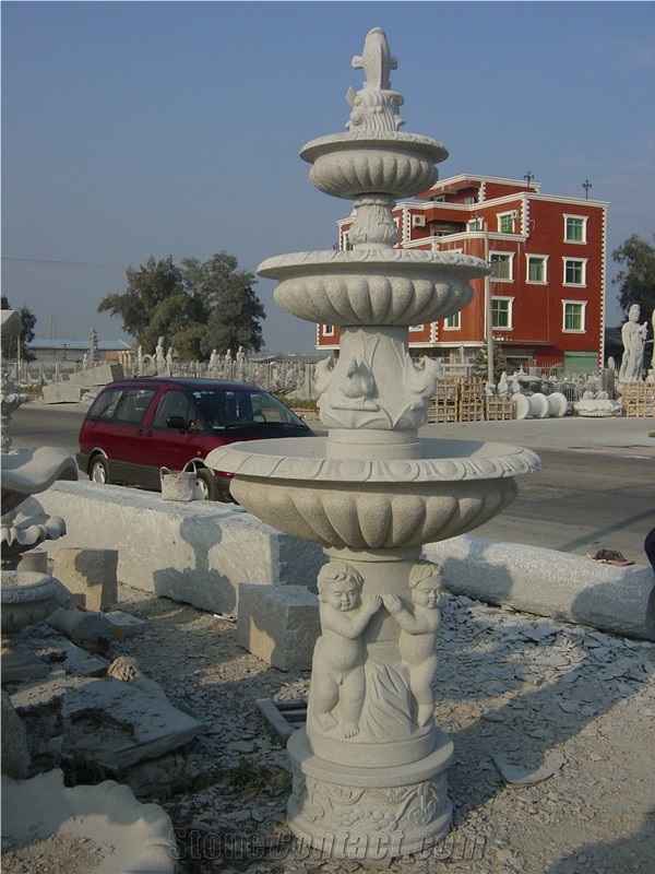 Hand Carved Modern Style Water Fountain Outdoor For Garden