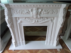 Indoor Hand Carved Fireplace Fireplace Mantel For Sale