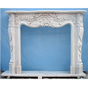 Modern Carved Fireplace, Decorative Fireplace Surround