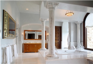 White Nature Marble Columns Roman Pillar For Sale