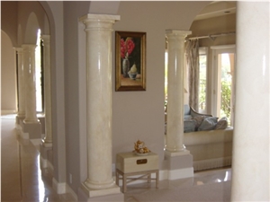 White Nature Marble Columns Roman Pillar For Sale