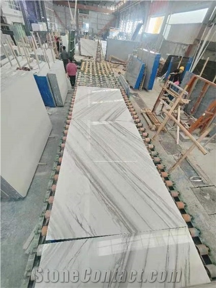 Natural Stone Polished White Volakas Marble Slabs