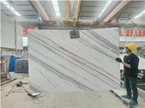 Natural Stone Polished White Volakas Marble Slabs