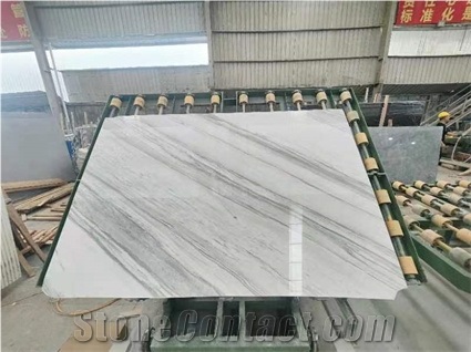 Natural Stone Polished White Volakas Marble Slabs