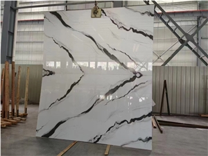 Nano Crystalized Glass Stone Panda White Pattern Slabs