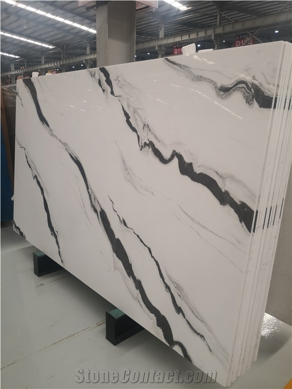 Nano Crystalized Glass Stone Panda White Pattern Slabs