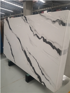 Nano Crystalized Glass Stone Panda White Pattern Slabs