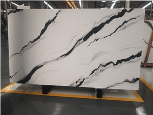 Nano Crystalized Glass Stone Panda White Pattern Slabs
