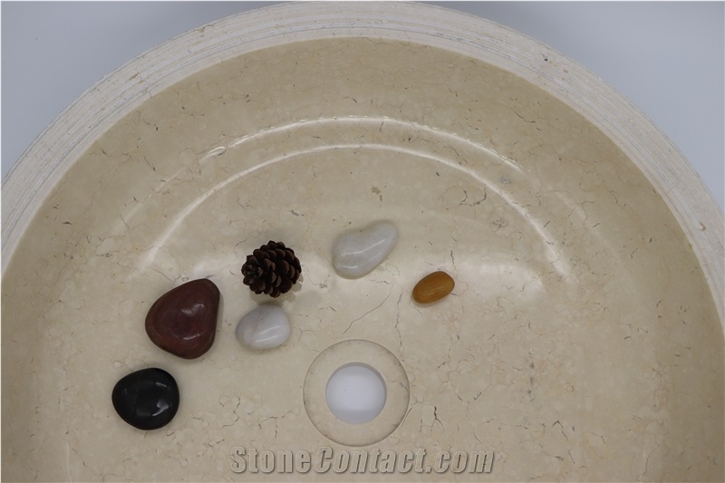 Beige Marble Basin, Wash Basin, Stone Sink
