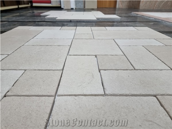 Moca Cream Limestone Opus Romano Pattern, Brushed Finish