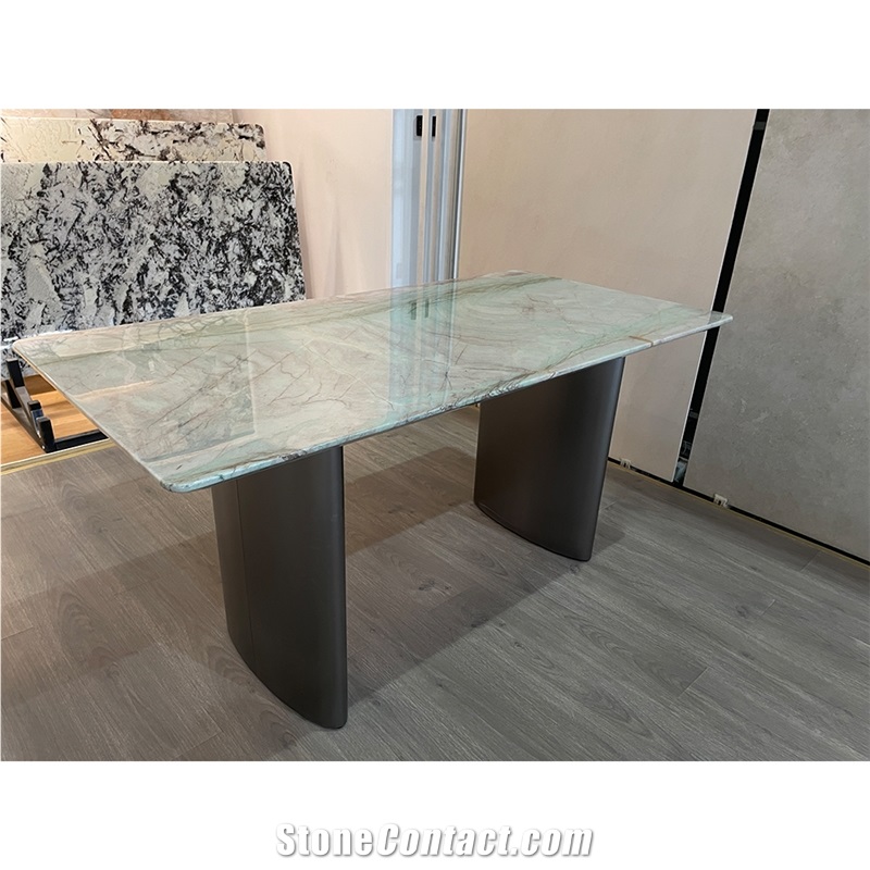Rectangle Marble Modern Luxury Stone Dining Table Set For Sale