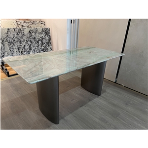 Rectangle Marble Modern Luxury Stone Dining Table Set For Sale