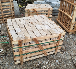 China Yellow G682 Granite Split Cobbles Cubes