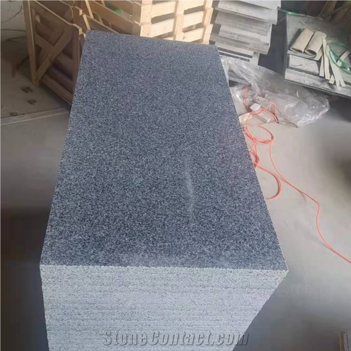 Honed China Dark Grey Impala Granite Tiles