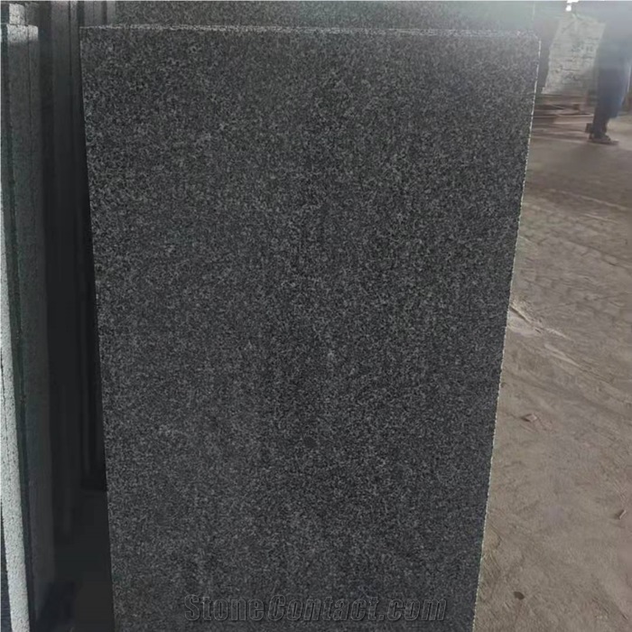 Honed China Dark Grey Impala Granite Tiles