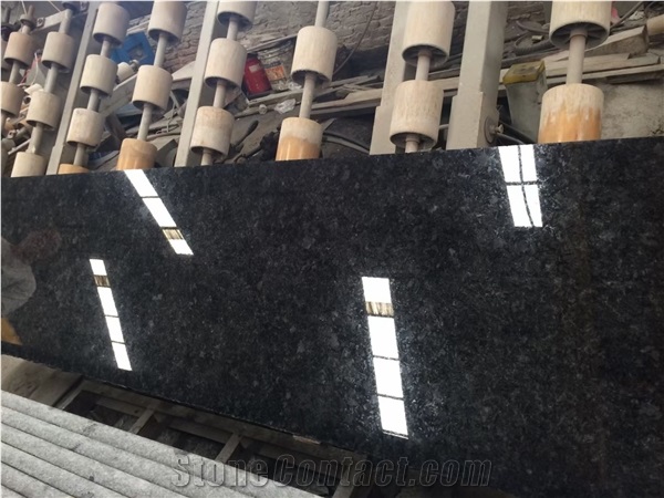 Angola Black Granite Strip Slab & Tile For Project