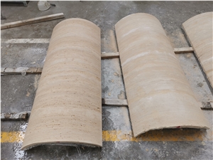 Beige Travertine Natural Stone Hollow Roman Column