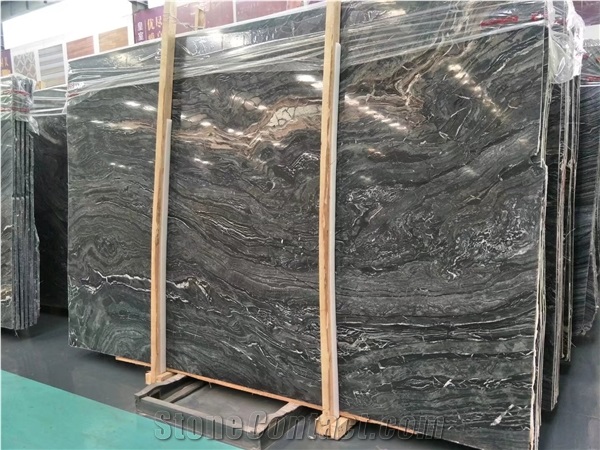 Black Wooden Marble,Ancient Wood Grain Marble Slab&Tiles