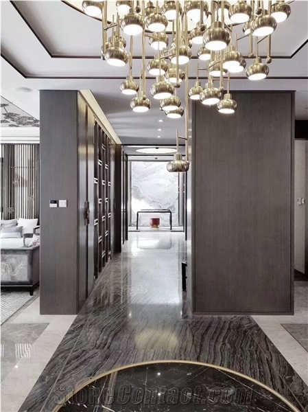 Black Wooden Marble,Ancient Wood Grain Marble Slab&Tiles