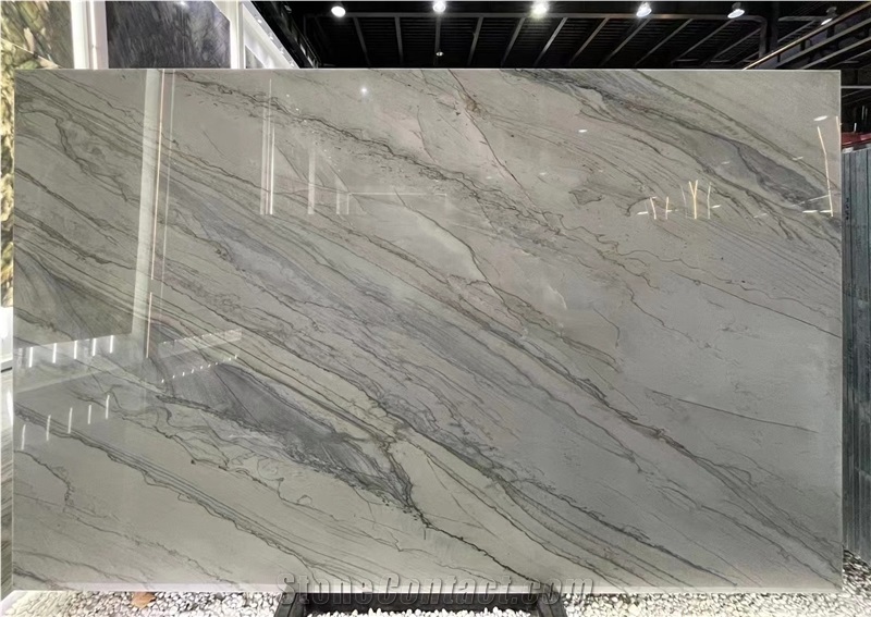 Brazil Calacatta White Quartzite Slab For Project