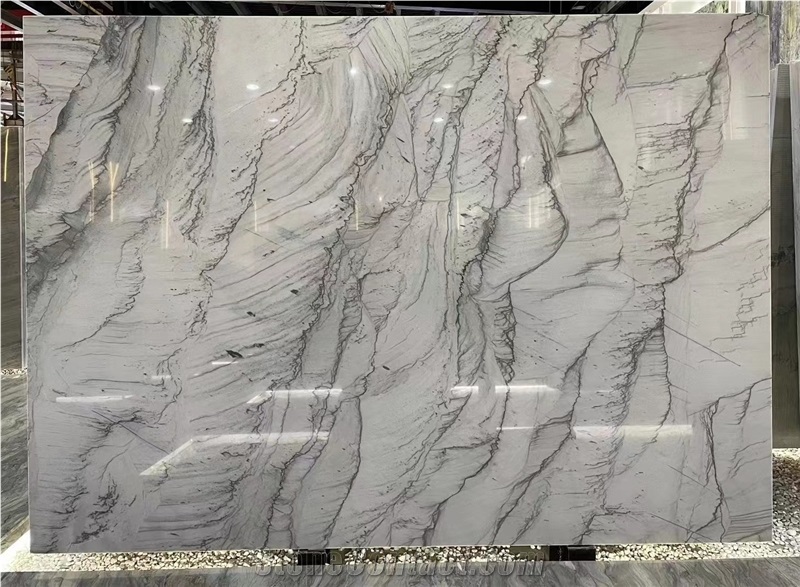 Brazil Calacatta White Quartzite Slab For Project