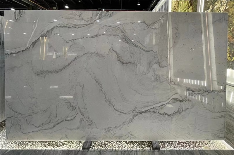 Brazil Calacatta White Quartzite Slab For Project