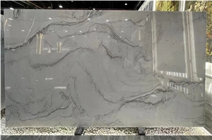 Brazil Calacatta White Quartzite Slab For Project