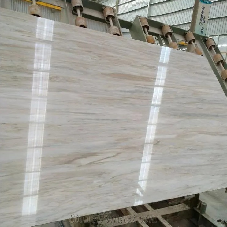 China Eurasian White Wood Grain Marble Wall Slabs
