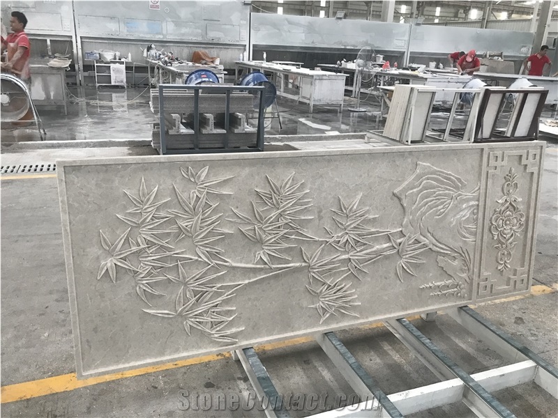 CNC Marble Carving Art Wall Relief Tiles For Wall Design