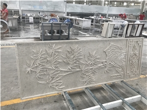 CNC Marble Carving Art Wall Relief Tiles For Wall Design